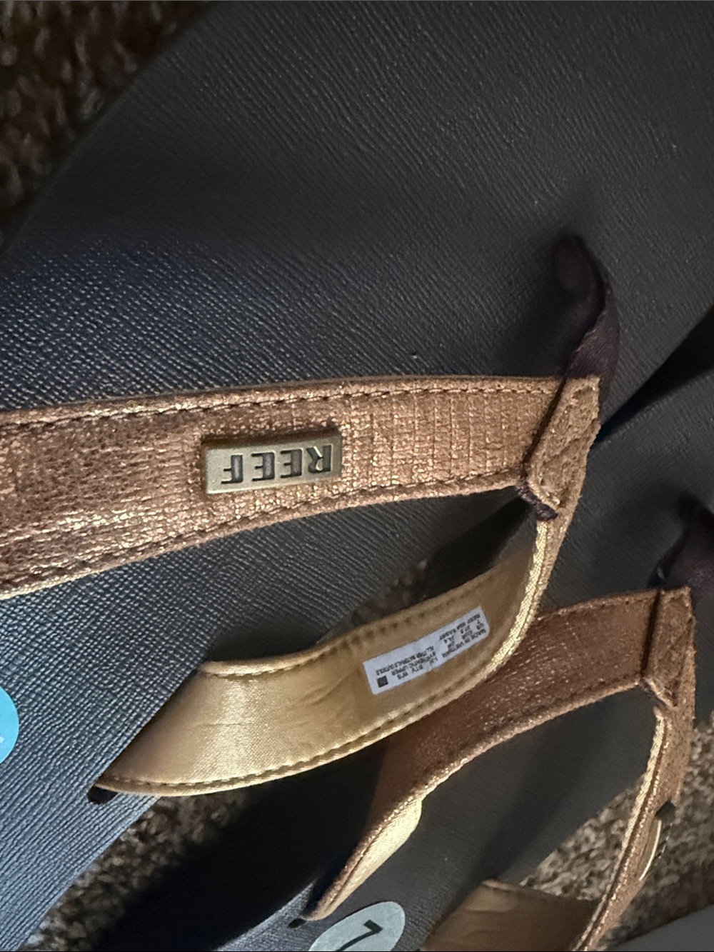 Reef Metallic Bronze and Black Thong Sandals